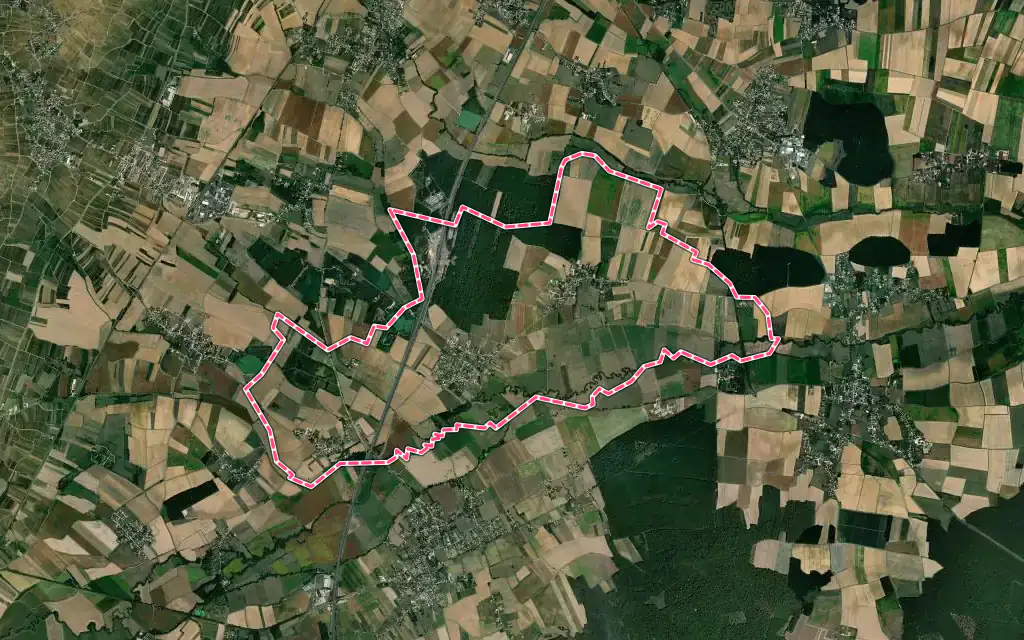 Vue satellite de Merceuil avec ses contours administratifs