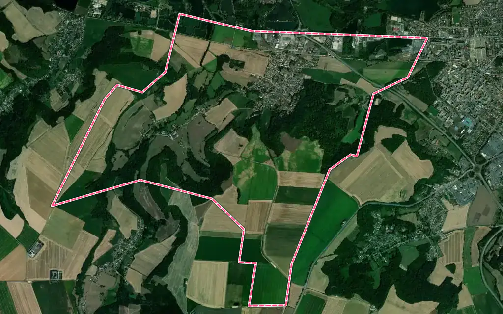 Vue satellite de Mercin-et-Vaux avec ses contours administratifs