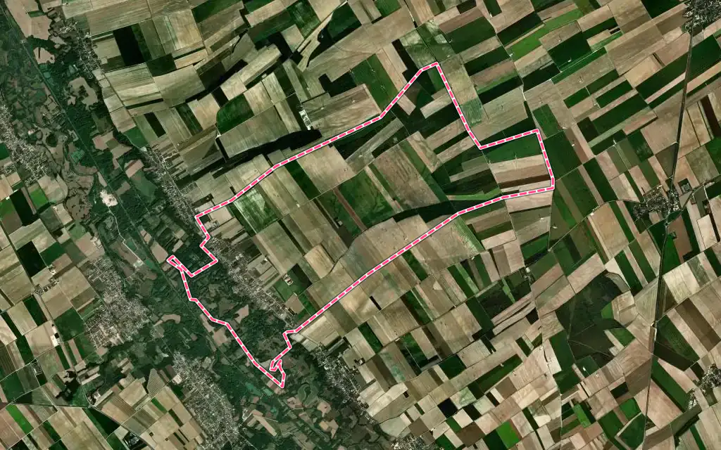 Vue satellite de Mergey avec ses contours administratifs