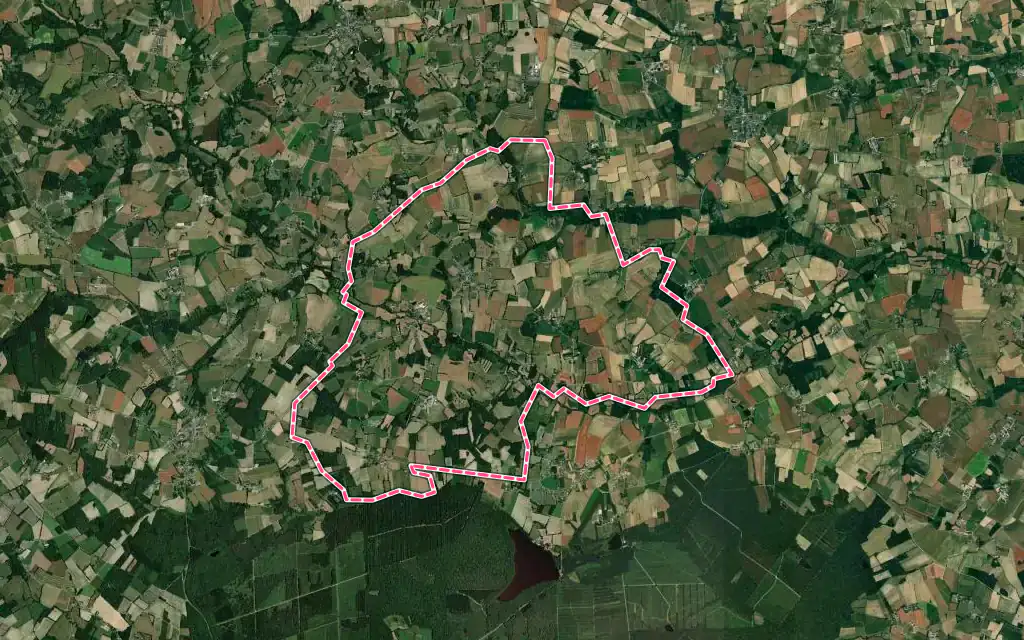 Vue satellite de Mérillac avec ses contours administratifs