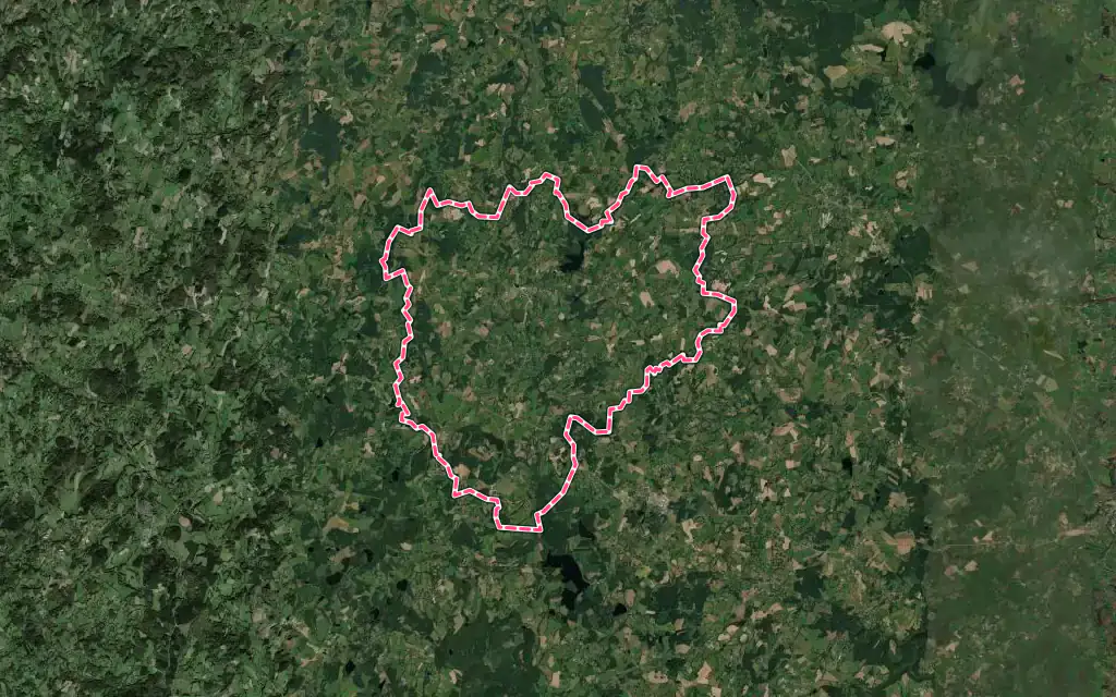 Vue satellite de Mérinchal avec ses contours administratifs