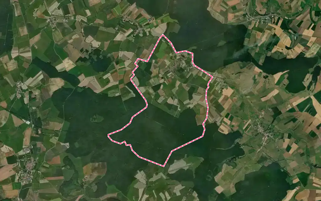 Vue satellite de Merles-sur-Loison avec ses contours administratifs