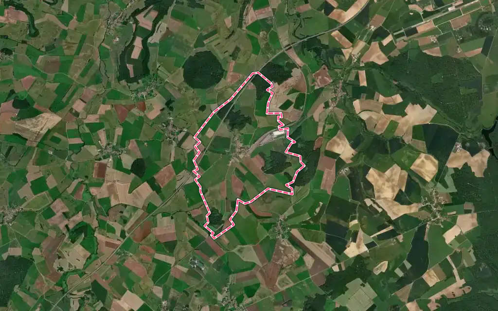 Vue satellite de Merrey avec ses contours administratifs