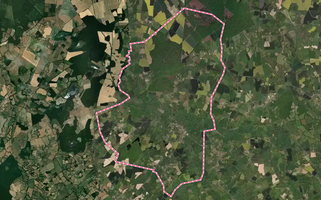 Vue satellite de Mers-sur-Indre avec ses contours administratifs