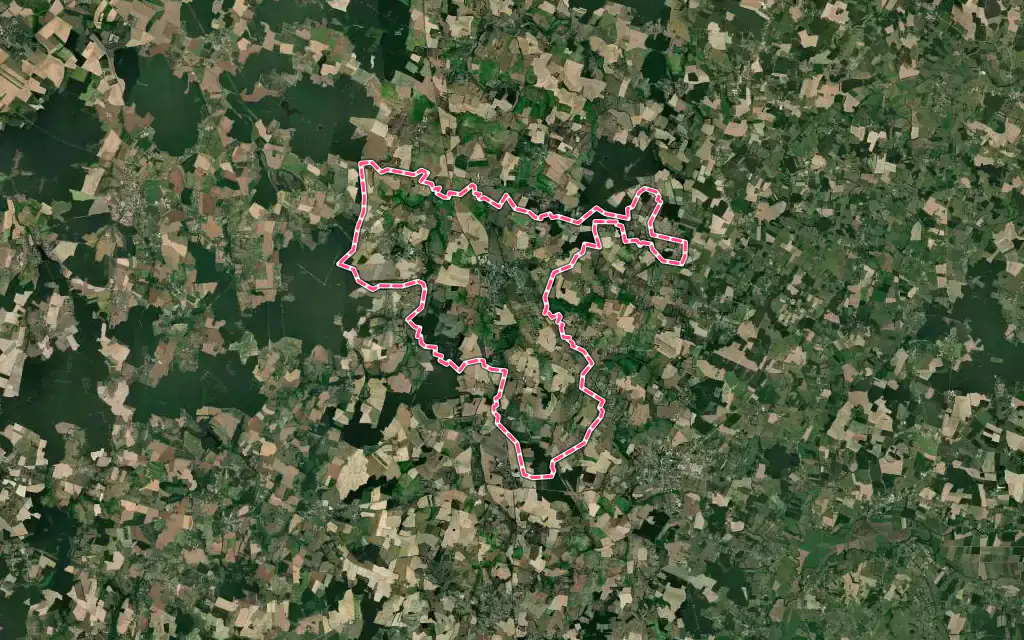 Vue satellite de Mervans avec ses contours administratifs