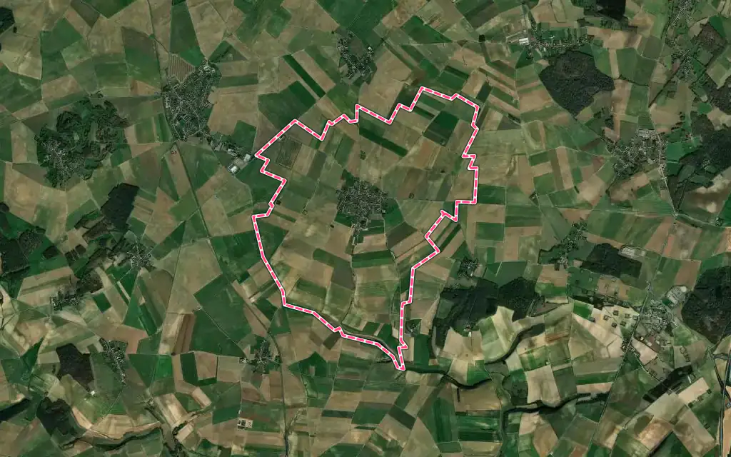 Vue satellite de Méry-la-Bataille avec ses contours administratifs