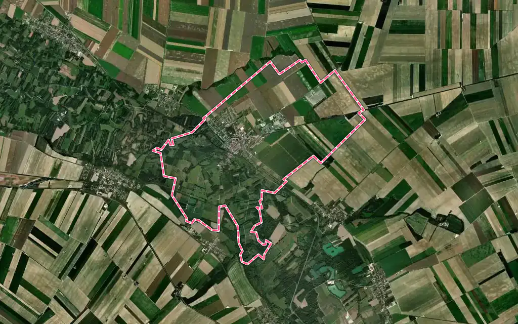 Vue satellite de Méry-sur-Seine avec ses contours administratifs