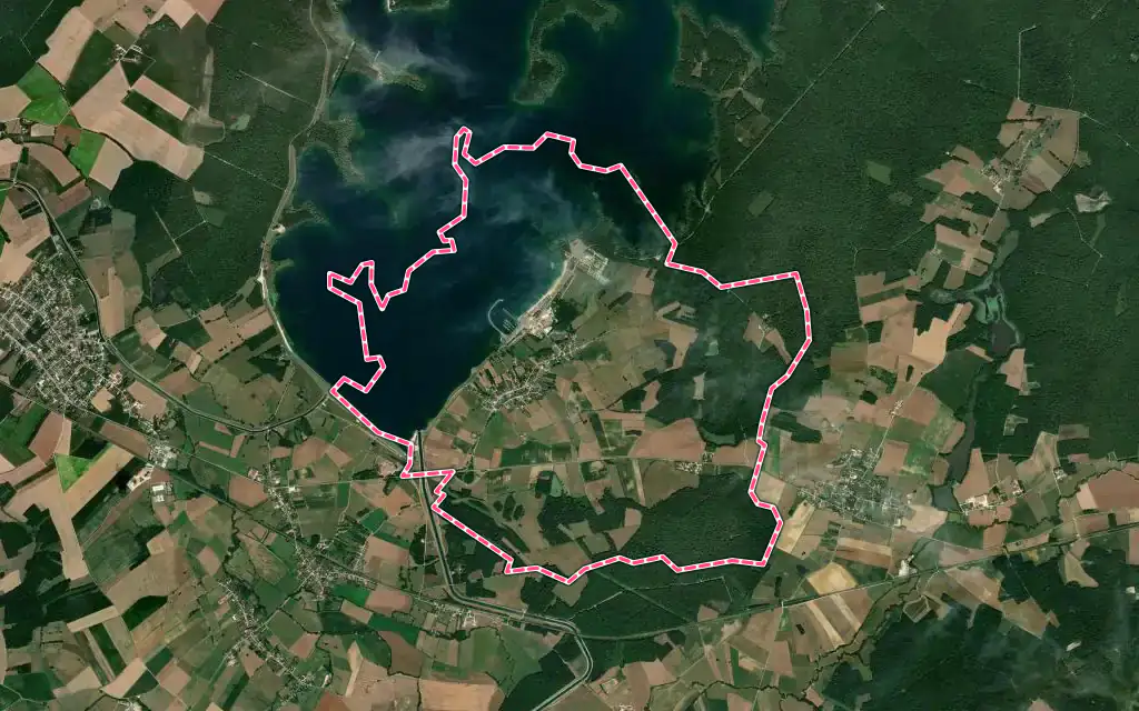 Vue satellite de Mesnil-Saint-Père avec ses contours administratifs