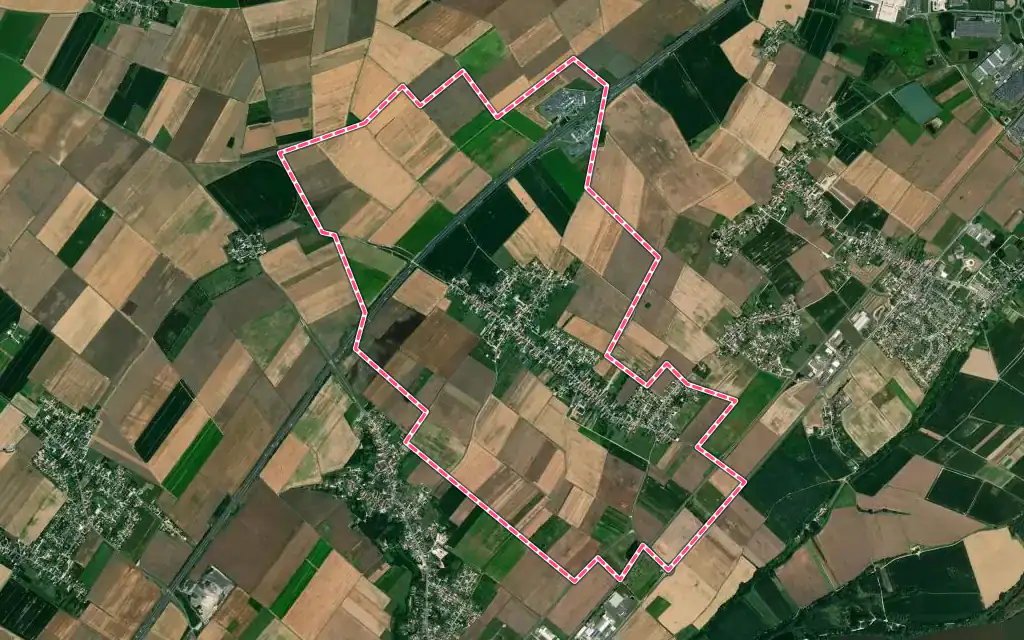 Vue satellite de Messas avec ses contours administratifs