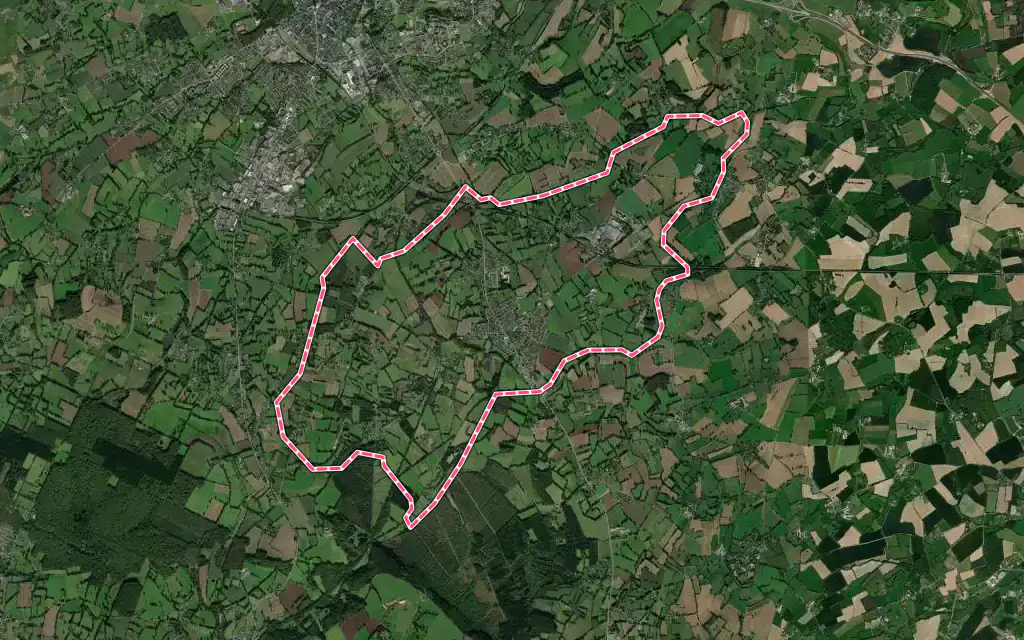 Vue satellite de Messei avec ses contours administratifs