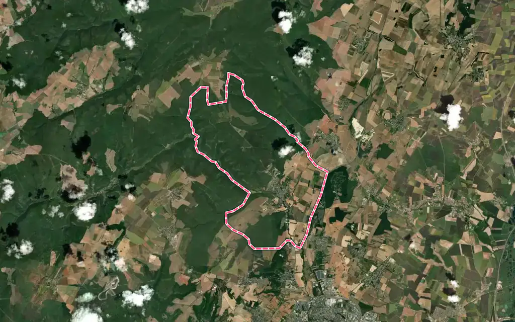 Vue satellite de Messigny-et-Vantoux avec ses contours administratifs