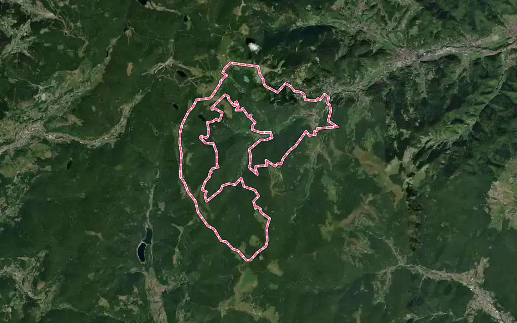 Vue satellite de Metzeral avec ses contours administratifs