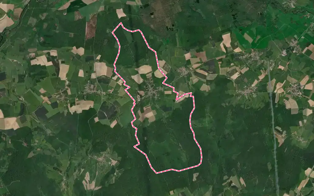 Vue satellite de Meurcourt avec ses contours administratifs