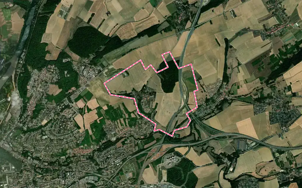 Vue satellite de Mey avec ses contours administratifs