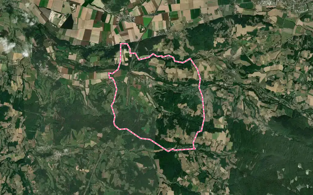 Vue satellite de Meyssiez avec ses contours administratifs