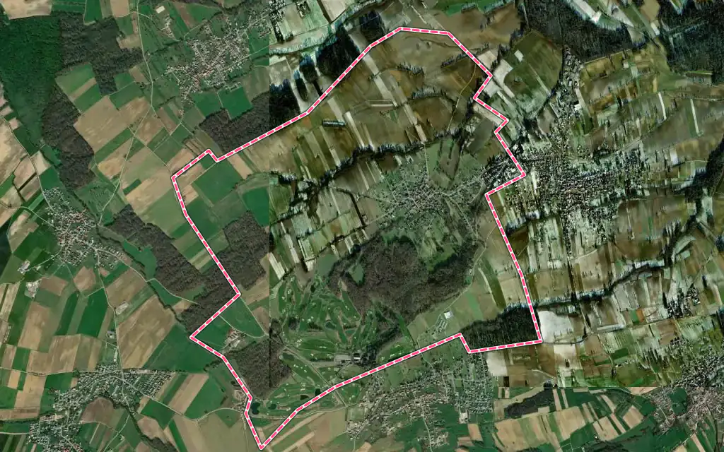 Vue satellite de Michelbach-le-Haut avec ses contours administratifs