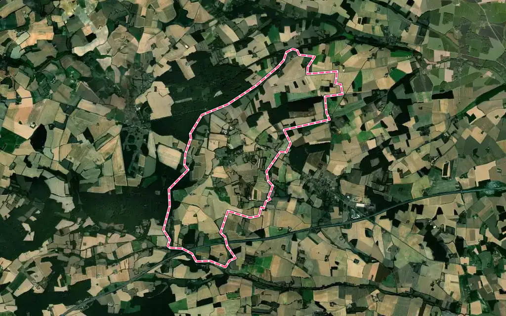 Vue satellite de Miermaigne avec ses contours administratifs