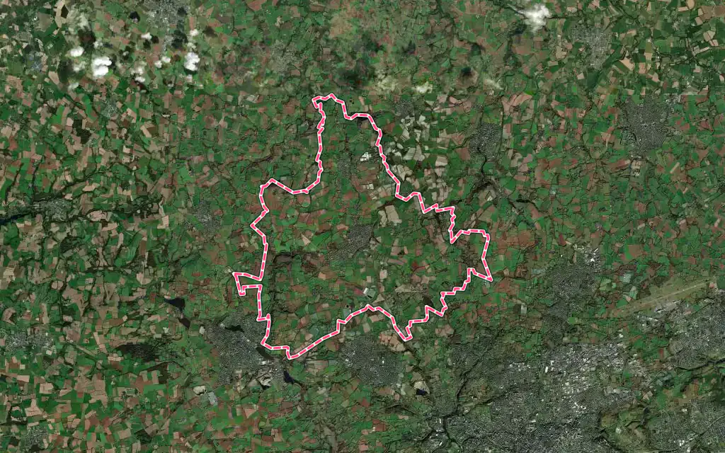 Vue satellite de Milizac-Guipronvel avec ses contours administratifs