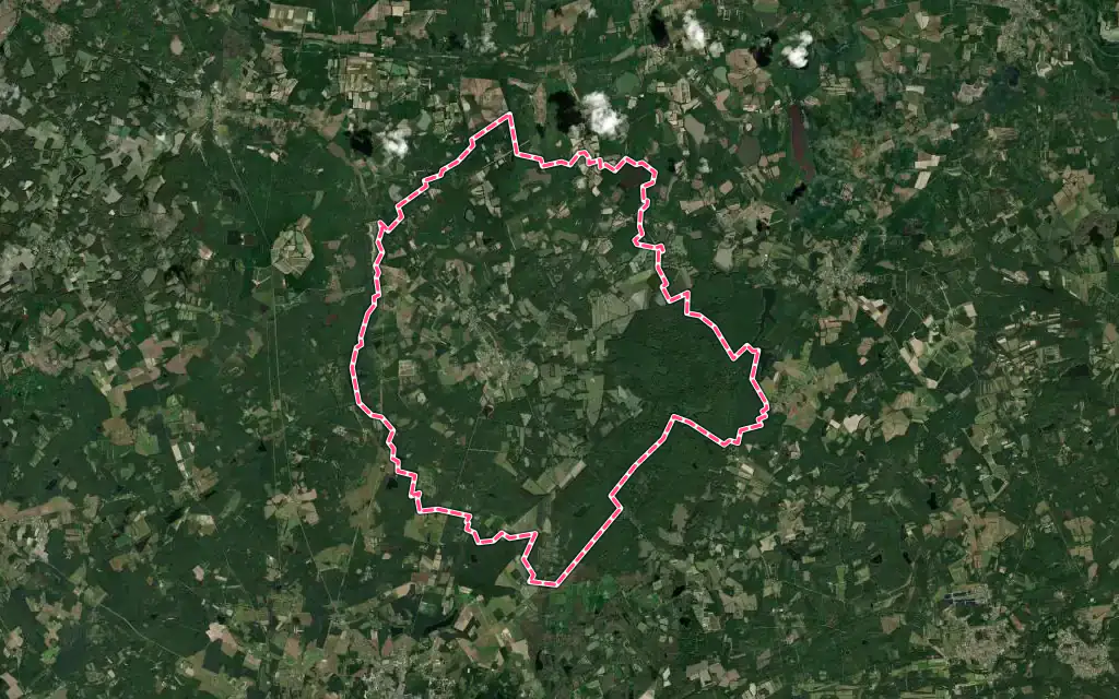 Vue satellite de Millançay avec ses contours administratifs