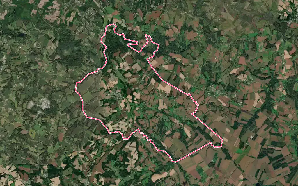 Vue satellite de Mimbaste avec ses contours administratifs