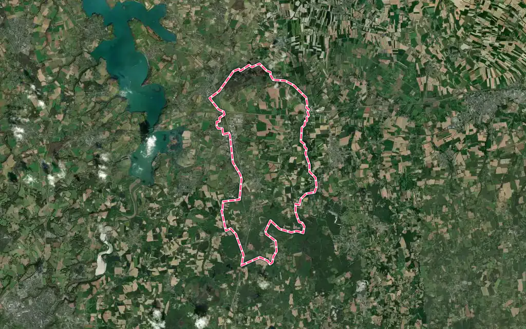 Vue satellite de Miniac-Morvan avec ses contours administratifs