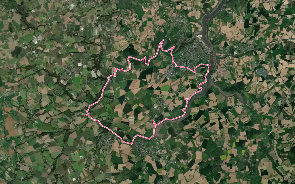 Vue satellite de Minihy-Tréguier avec ses contours administratifs