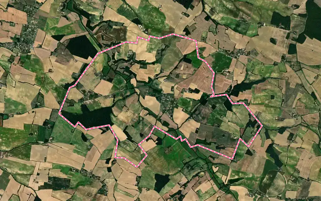 Vue satellite de Mirepoix avec ses contours administratifs