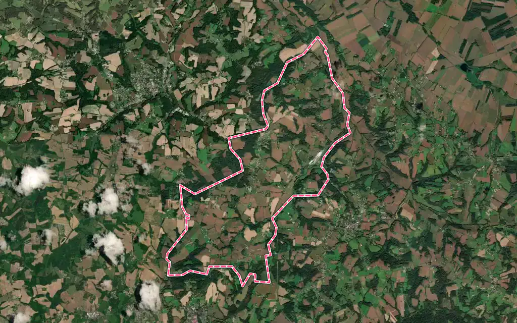 Vue satellite de Misson avec ses contours administratifs