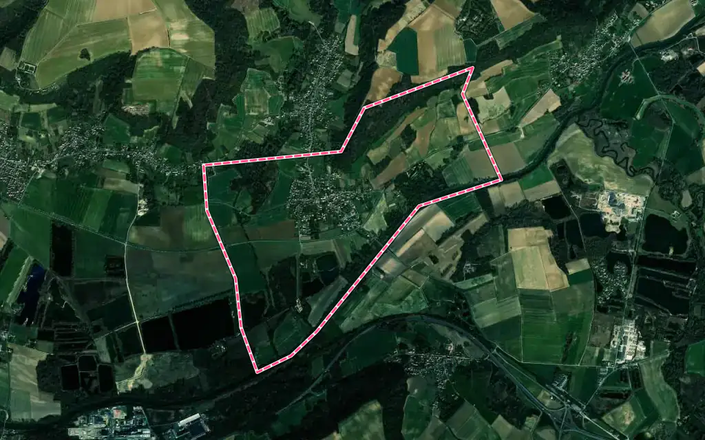 Vue satellite de Missy-sur-Aisne avec ses contours administratifs