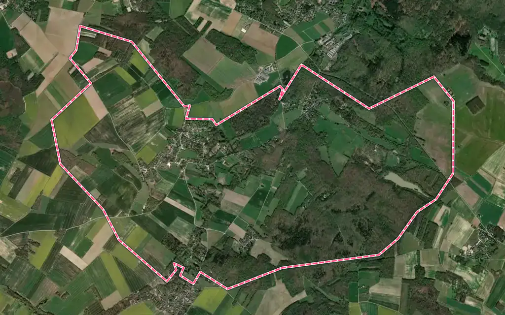 Vue satellite de Mittainville avec ses contours administratifs