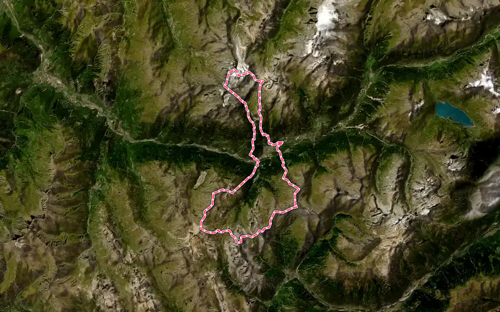 Vue satellite de Modane avec ses contours administratifs