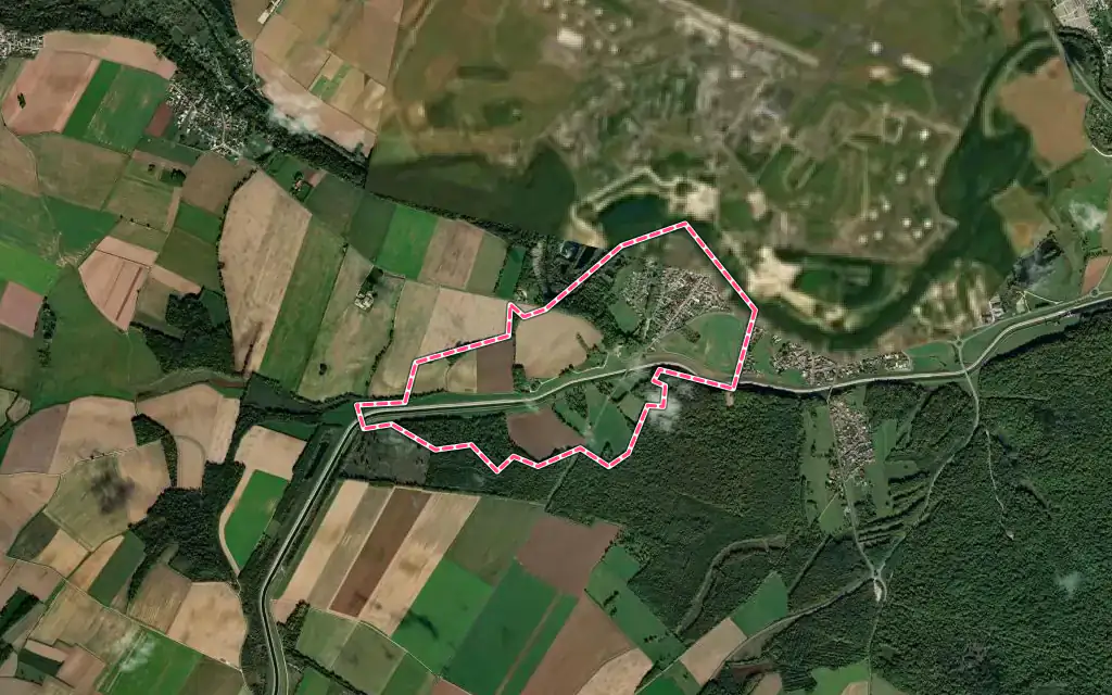 Vue satellite de Moëslains avec ses contours administratifs