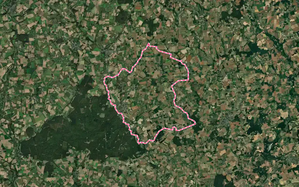 Vue satellite de Mohon avec ses contours administratifs