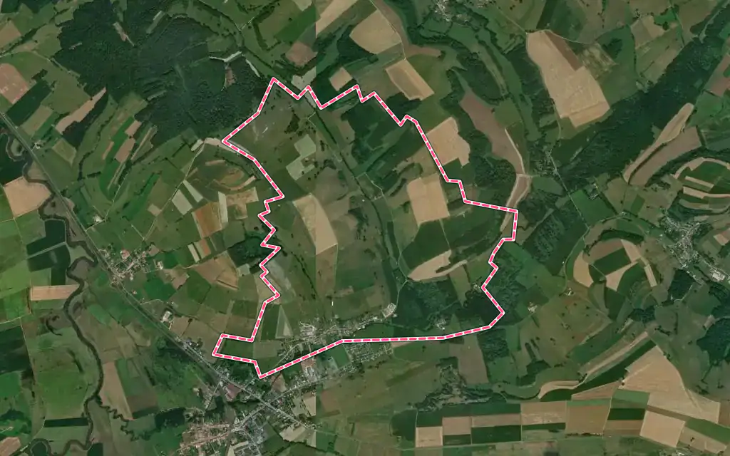 Vue satellite de Moiry avec ses contours administratifs