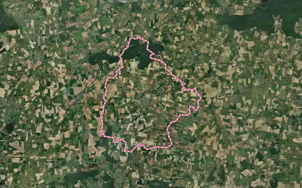 Vue satellite de Moisdon-la-Rivière avec ses contours administratifs