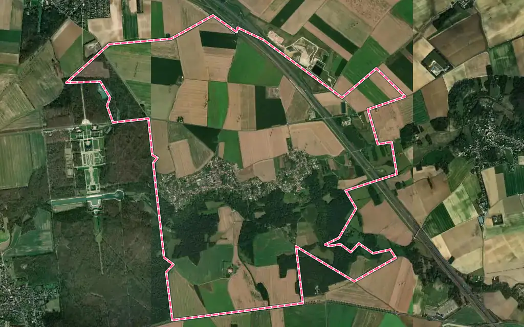 Vue satellite de Moisenay avec ses contours administratifs