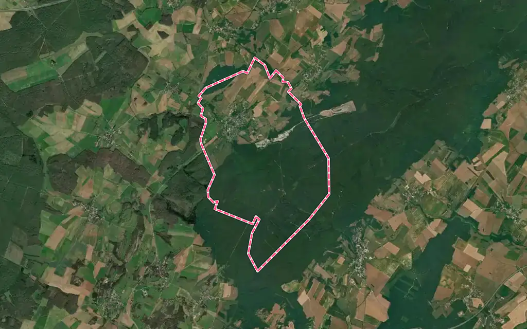 Vue satellite de Moissey avec ses contours administratifs