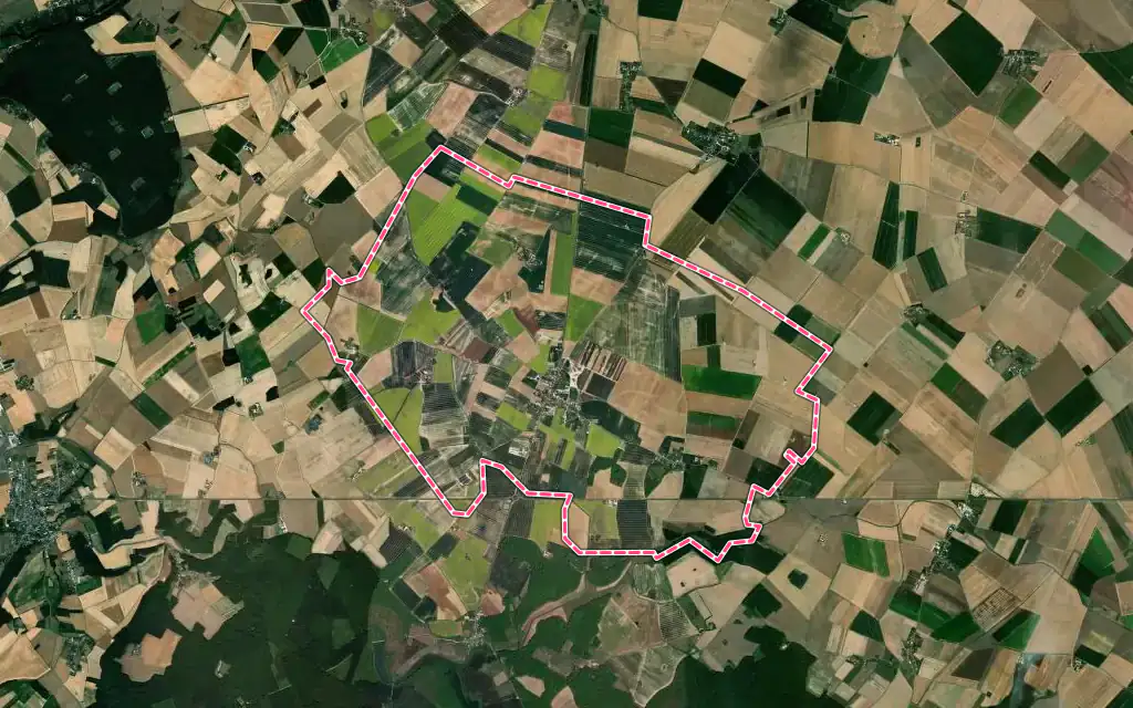 Vue satellite de Moisy avec ses contours administratifs