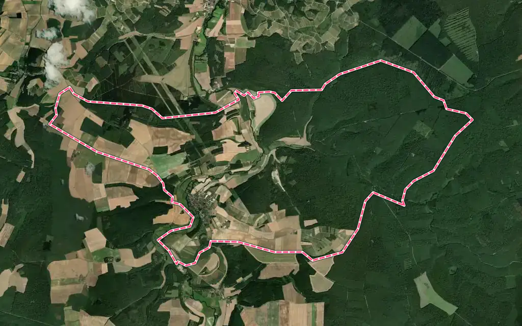 Vue satellite de Molesme avec ses contours administratifs