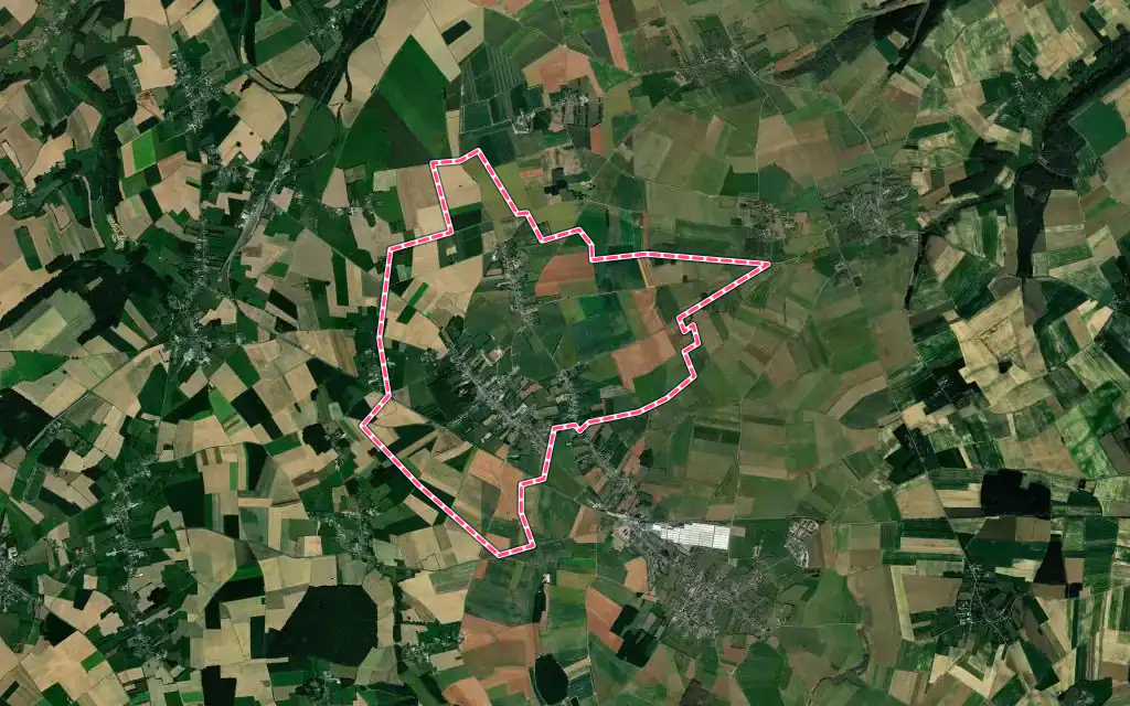 Vue satellite de Moliens avec ses contours administratifs