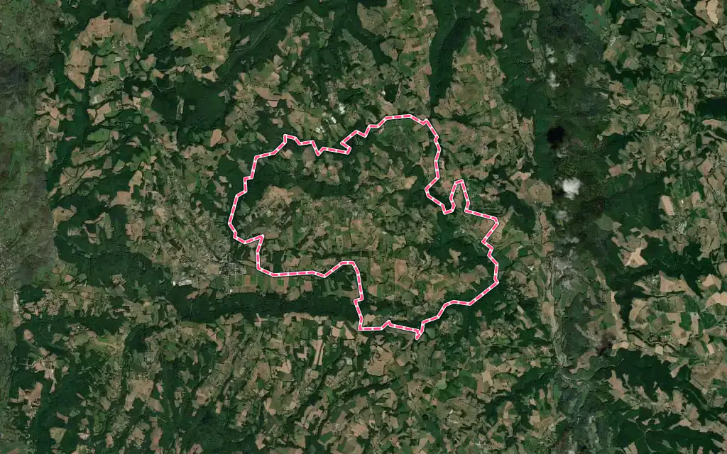 Vue satellite de Molières avec ses contours administratifs