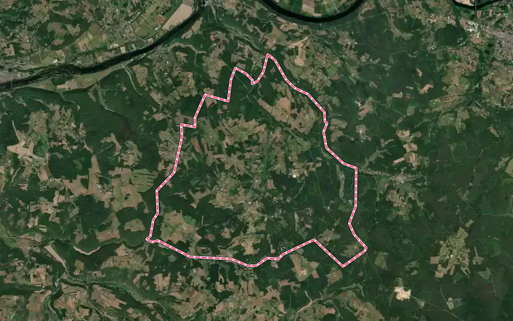 Vue satellite de Molières avec ses contours administratifs