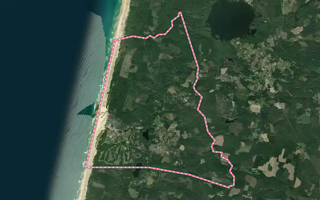 Vue satellite de Moliets-et-Maa avec ses contours administratifs