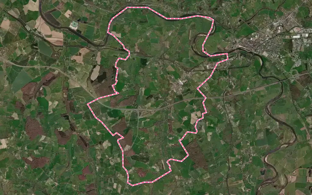 Vue satellite de Molinet avec ses contours administratifs