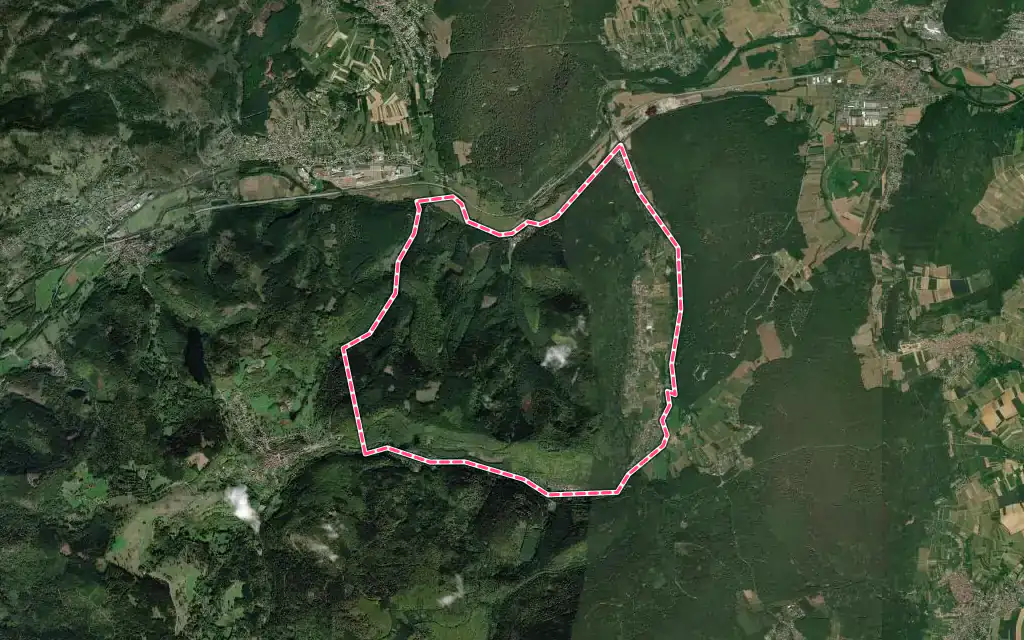Vue satellite de Mollkirch avec ses contours administratifs