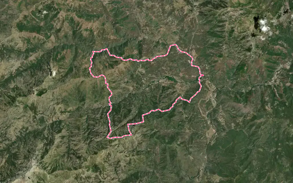 Vue satellite de Moltifao avec ses contours administratifs