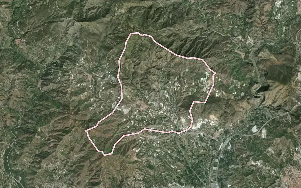 Vista satélite de Molvízar con su contorno administrativo