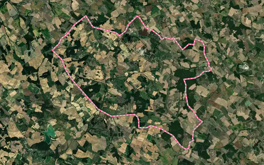 Vue satellite de Monbahus avec ses contours administratifs