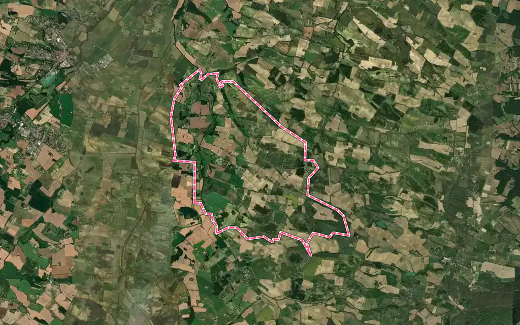 Vue satellite de Monblanc avec ses contours administratifs