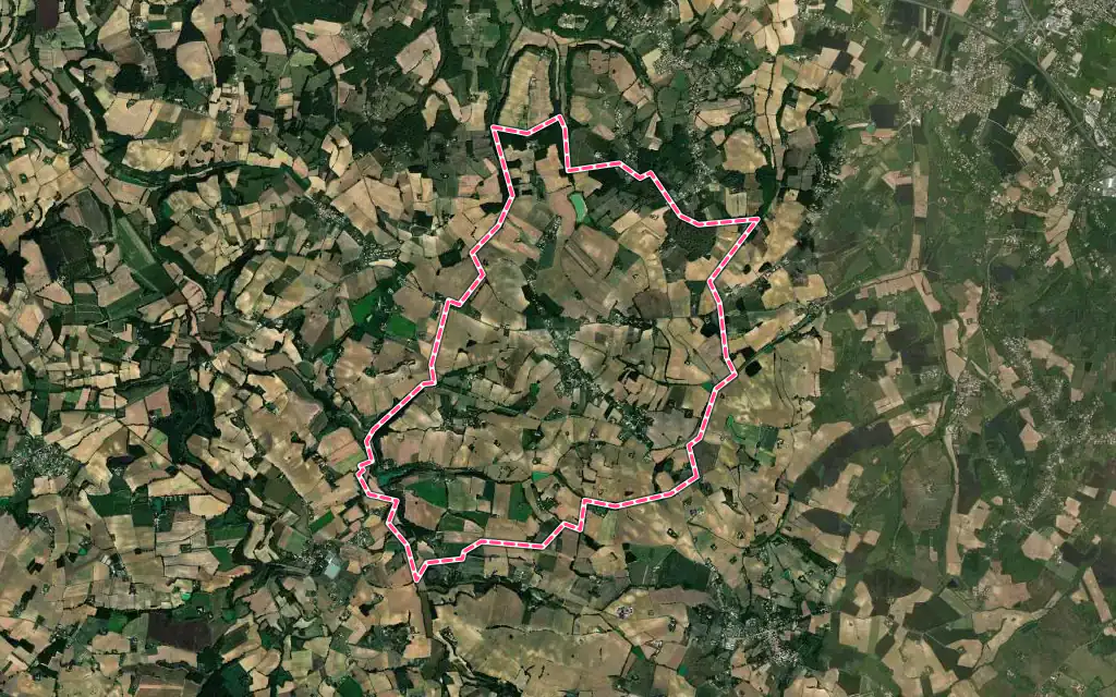 Vue satellite de Moncaut avec ses contours administratifs